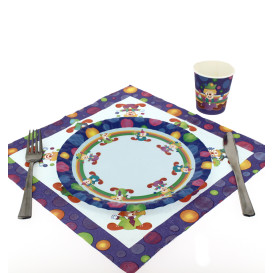 Assiette carton Clown 23cm (8 Unités)