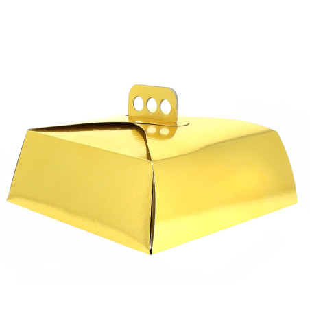 Boîte En Carton Doré Tarte 27,5x27,5x10 cm (50 Utés)