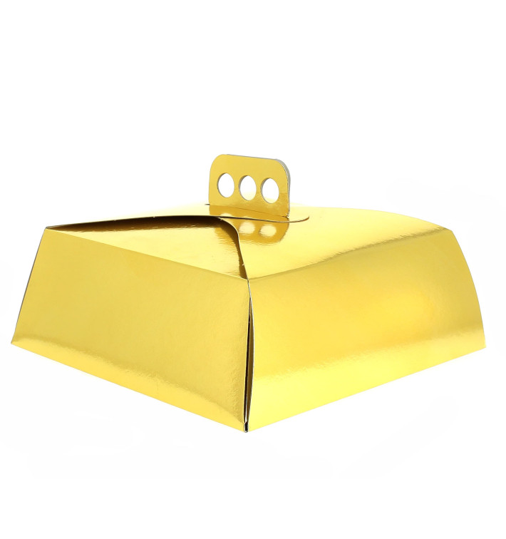 Boîte En Carton Doré Tarte 34,5x34,5x10 cm Boîte En Carton Doré Tarte 34,5x34,5x10 cm
