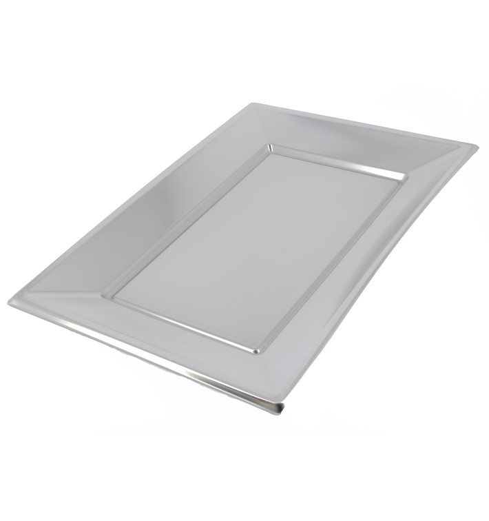Plateau Plastique Argenté rectang. 330x230mm Plateau Plastique Argenté rectang. 330x230mm