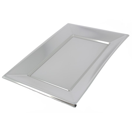 Plateau Plastique Argenté rectang. 330x230mm (360 Utés)