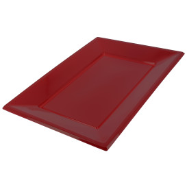 Plateau Plastique Bordeaux Rectang. 330x 225mm 