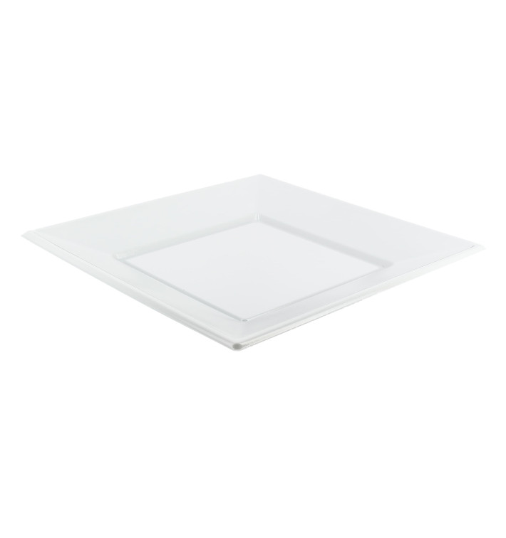Assiette Plastique Carrée Plate Blanche 230mm Assiette Plastique Carrée Plate Blanche 230mm
