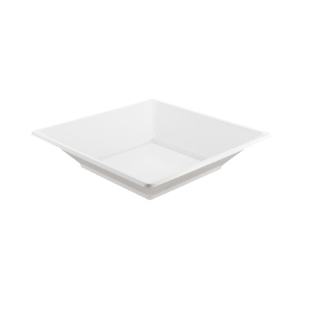 Assiette Plastique Carrée Creuse Blanche 170mm (750 Utés)