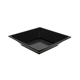 Assiette Plastique Carrée Creuse Noire 170mm 