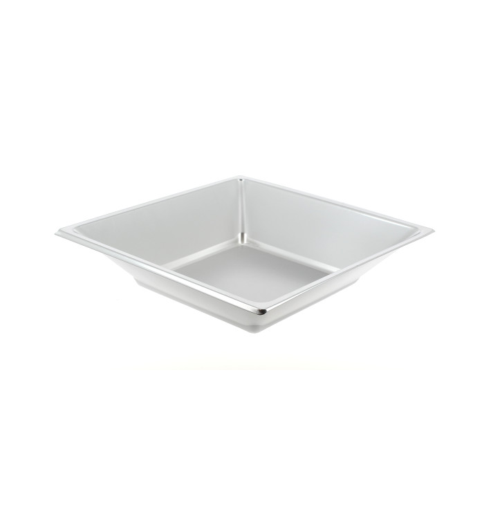Assiette Plastique Carrée Creuse Argenté 180mm Assiette Plastique Carrée Creuse Argenté 180mm