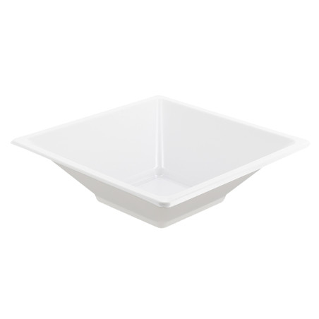 Bol en Plastique PS Carré Blanc 12x12cm (12 Utés)