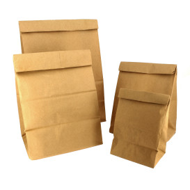 Sac en papier KRAFT sans anses 12+8x24cm (25 Unités)