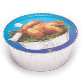 Couvercle Carton Récipient Rond  poulet 1900ml 