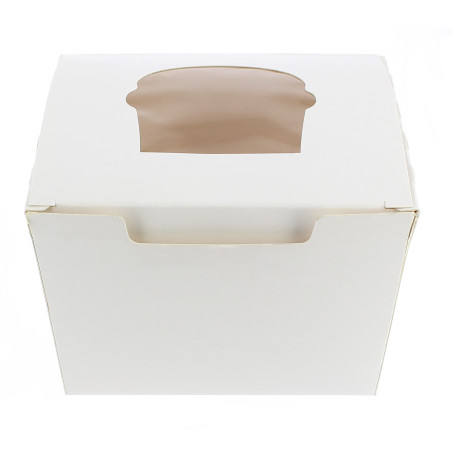 Boîte pour 1 Cupcakes Blanc avec insert (200 Utés)