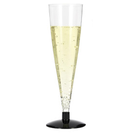 Flûte Jetable à Champagne Pied Noir 150ml 2P (6 Unités)