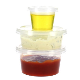 Pot à Sauce Plastique PP avec Couvercle 120ml (50 Utés)