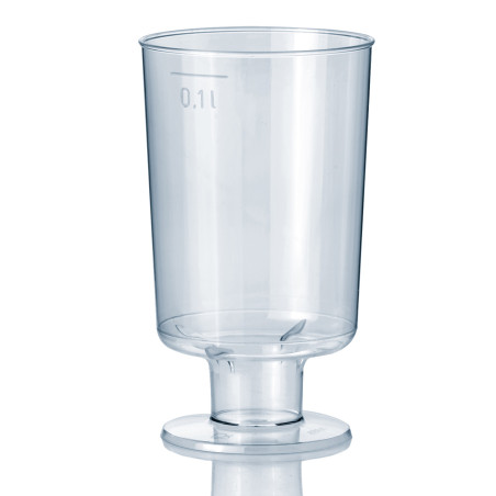 Verre à Pied en Plastique 100ml (15 Unités)