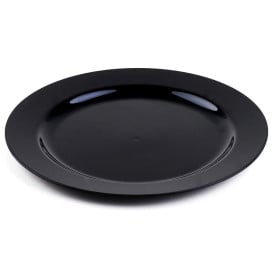 Assiette en Plastique Dur Noire 15cm 