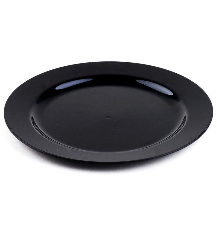 Assiette en Plastique Dur Noire 19cm 