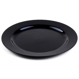 Assiette en Plastique Dur Noire 23cm (200 Utés)