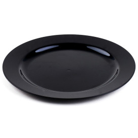 Assiette en Plastique Dur Noire 26cm 