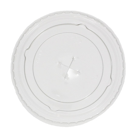 Couvercle Plat avec Croix PET Cristal Ø7,3cm (2.500 Unités)