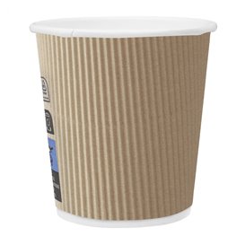 Gobelet Carton 4Oz/120ml Ondulé Kraft Ø6,2cm (50 Unités)