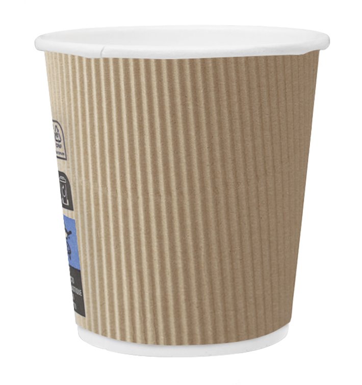 Gobelet Carton 4Oz/120ml Ondulé Kraft Ø6,2cm (1.000 Unités) Gobelet Carton 4Oz/120ml Ondulé Kraft Ø6,2cm (1.000 Unités)