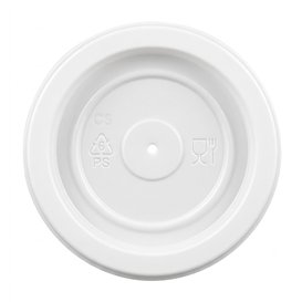 Couvercle Fermé en Plastique PS Blanche Ø5,6cm (50 Utés)
