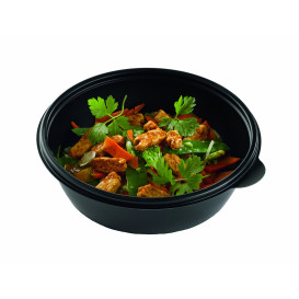 Pot en Plastique PP Noir 250cc Ø13cm (50 Unités)