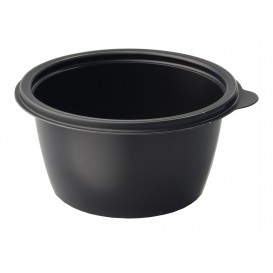 Pot en Plastique PP Noir 500cc Ø13cm (50 Unités)