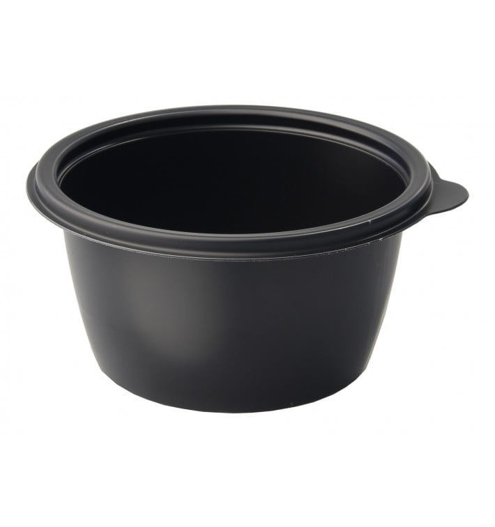 Pot en Plastique PP Noir 500cc Ø13cm (50 Unités)