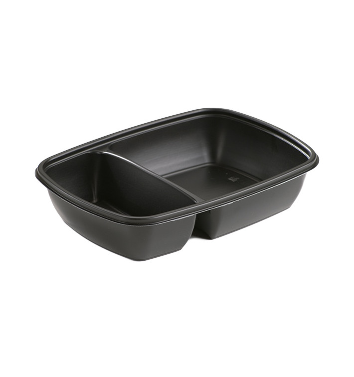 Barquette Plastique PP 2C Noir 900ml 23x16,5x5cm Barquette Plastique PP 2C Noir 900ml 23x16,5x5cm