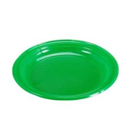 Assiette Plate Plastique Verte 205mm (10 Unités)