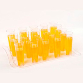 Plateau Plastique Transp. Support Flûtes 37x26cm (40 Utés)