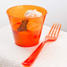 Fourchette Plastique Premium Orange 190mm (10 Unités)