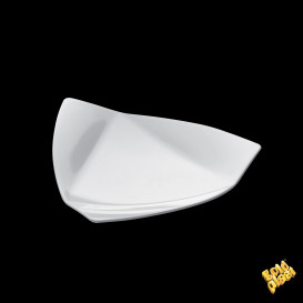 Assiette Dégustation "Voile" Blanc 8,5x8,5 cm (50 Utés)