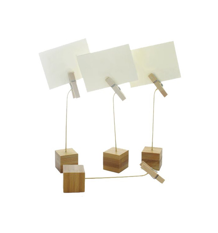 Support pour Cartes en Bambou 130mm (12 Unités) Support pour Cartes en Bambou 130mm (12 Unités)