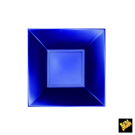 Assiette Plastique Réutilisable Creuse Bleu Pearl PP 180mm (25 Utés)