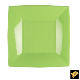 Assiette Plastique Réutilisable Plate Vert Citron PP 230mm (25 Utés)