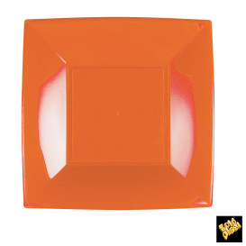 Assiette Plastique Réutilisable Plate Orange PP 230mm (25 Utés)
