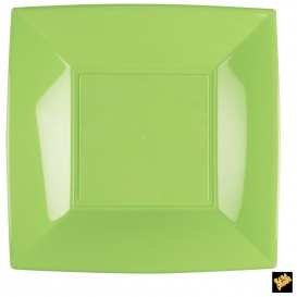 Assiette Plastique Réutilisable Plate Vert citron PP 290mm (144 Utés)