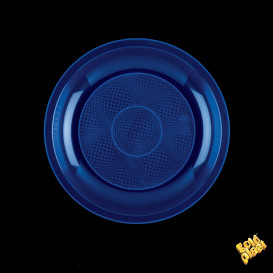 Assiette Plastique Réutilisable Plate Bleu PP Ø220mm (600 Utés)