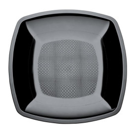 Assiette Plastique Réutilisable Plate Noir  PS 180mm (300 Utés)