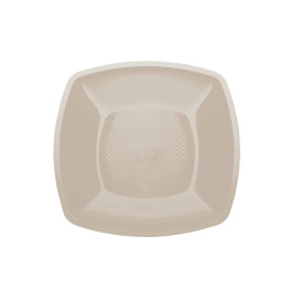 Assiette Plastique Réutilisable Plate Beige  PP 230mm (25 Utés)