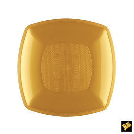 Assiette Plastique Réutilisable Plate Or  PP 180mm (12 Utés)