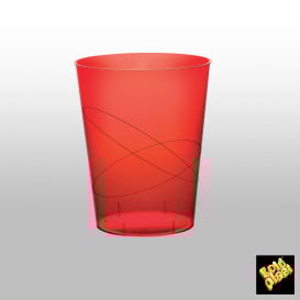 Verre Plastique Moon Rouge Transp PS 350ml (20 Unités)