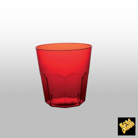 Verre Plastique Rouge Transp. PS Ø73mm 220ml (50 Utés)