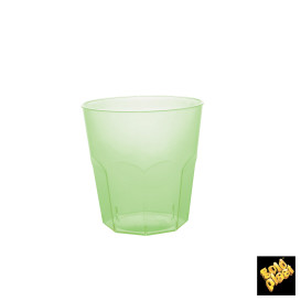 Verre Plastique Vert Citron Transp. PS Ø73mm 220ml (50 Utés)