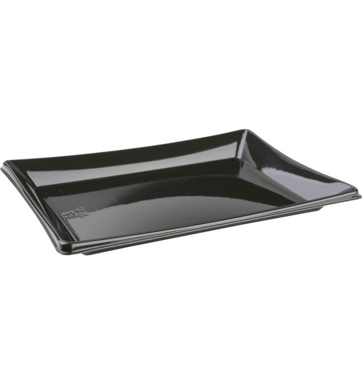 Plateau Plastique Rectangulaire Noir 12x16cm (300 Unités) Plateau Plastique Rectangulaire Noir 12x16cm (300 Unités)