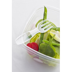 Couvercle avec Fourchette pour Bol PET 125x125mm (500 Utés)