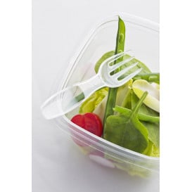 Couvercle avec Fourchette pour Bol PET 125x125mm (50 Utés)