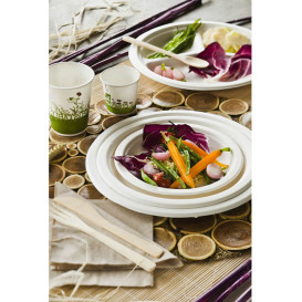 Assiette Bio en Canne à Sucre Blanc Ø230mm (50 Unités)