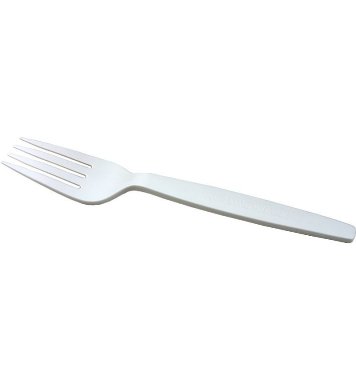 Fourchette Biodégradable CPLA Blanc 160mm en boîte (50 Utés) Fourchette Biodégradable CPLA Blanc 160mm en boîte (50 Utés)